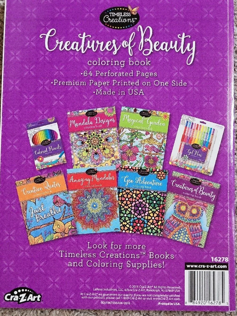 Cra-Z-Art's Timeless Creations Coloring Books - Set Of 3